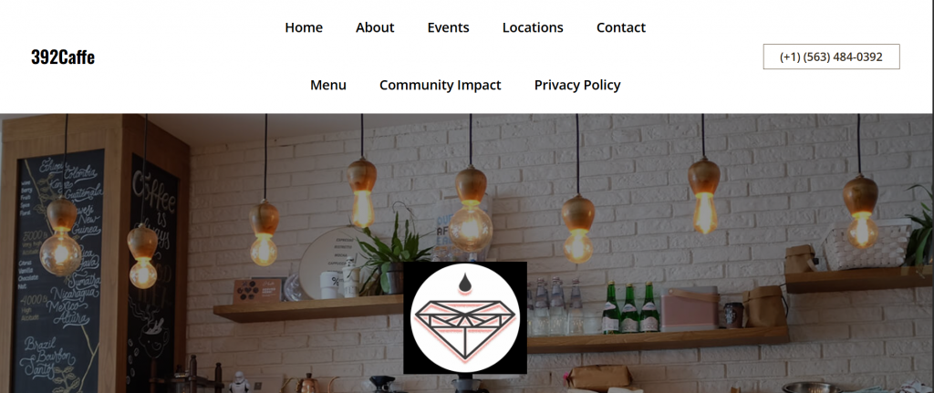 screenshot of 392Caffe wordpress website